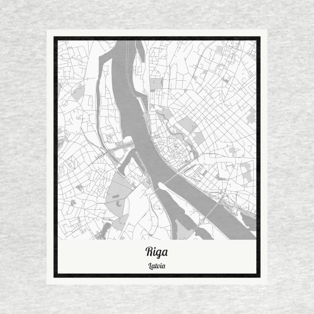 Map of Riga - Latvia by AeTDesignPT